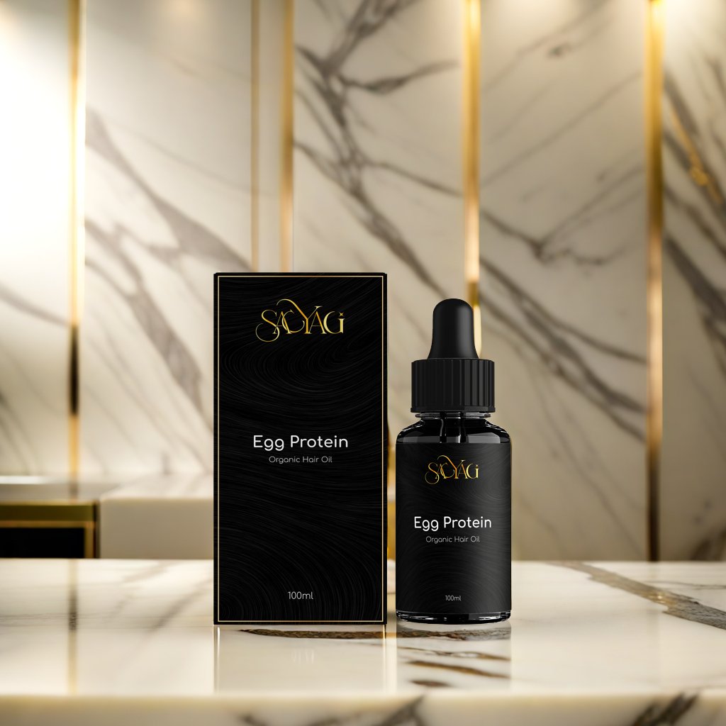 Close-up of open Sacyagi Hair Oil bottle with dropper – Ayurvedic hair care oil for scalp treatment.